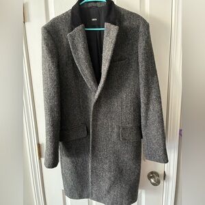ASOS Black and Gray Herringbone Coat